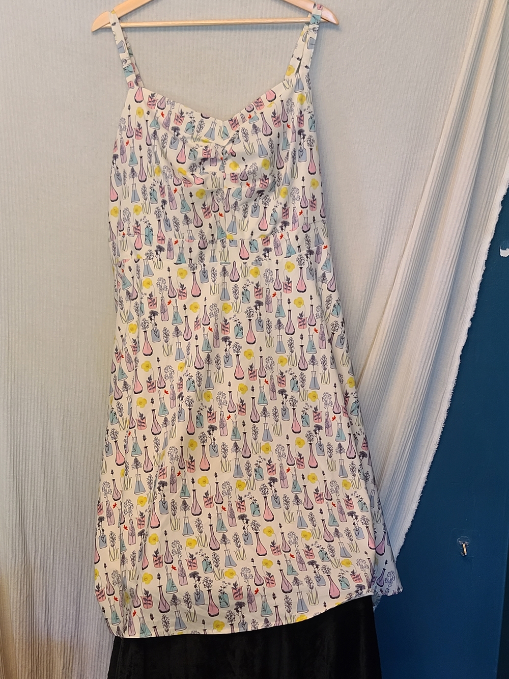 City Chic XL White Sundress with Multicolor Floral & Bottle Print